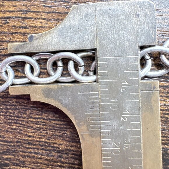 VTG Sterling Silver 925 Heart Tag Round Link Chain Necklace Size 17.5" Length - Picture 10 of 12